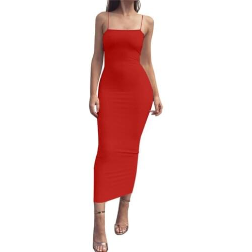 2021 Summer New Sexy Womens Long Suspender Dress, Nightclub Sexy Dress Women