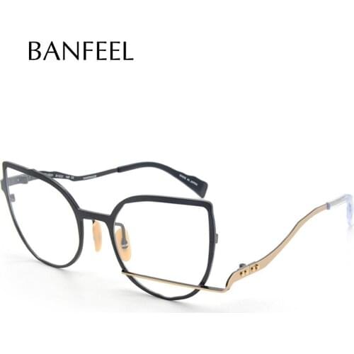 Cat Eye Glasses Frame Hand Made Metals Women New Optical Prescription Eyeglasses 2022 New Cateye Myopia Hyperopia Japan Eyewear