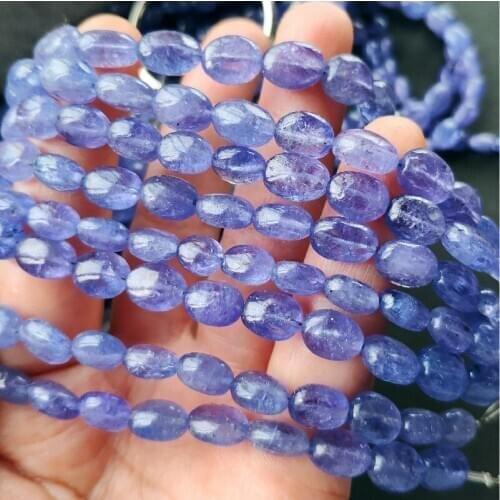 Natural 18cm Tanzanite Oval Beads DIY Jewelry Accessories Winding Beaded making jewelry Necklace Bracelet Earring Material