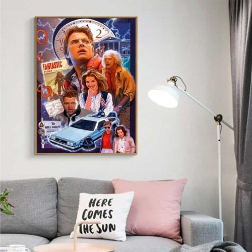 Back To The Future Posters Movie Prints Silk Canvas Painting Wall Art Pictures For Bedroom Kids Room Decor