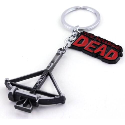 Movie Walkingg-Dead Arrow Crossbow Keychain Fear The Living Fight The Dead Daryl Pendant Car Key Holder Movies Jewelry