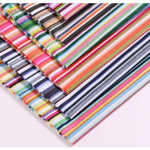 50*150CM Colorful Striped Dyed Polyester Fabric for Headwear Shoes Hats Toys Tablecloth Crafts DIY Handmade