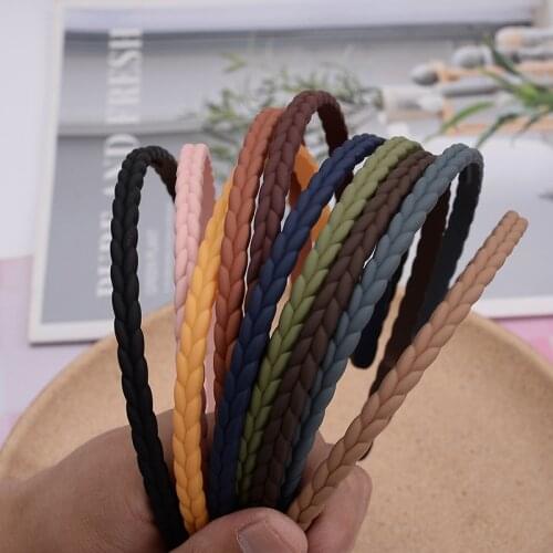 2020 New Fashion Frosted Solid Color Braid Headband Hairband Hair Accessories Headwear