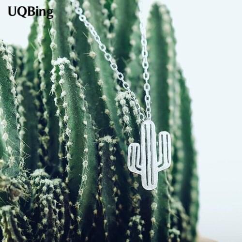 Drop Shipping 925 Sterling Silver Necklaces Cactus Pendants&Necklaces Jewelry Collar Colar de Plata