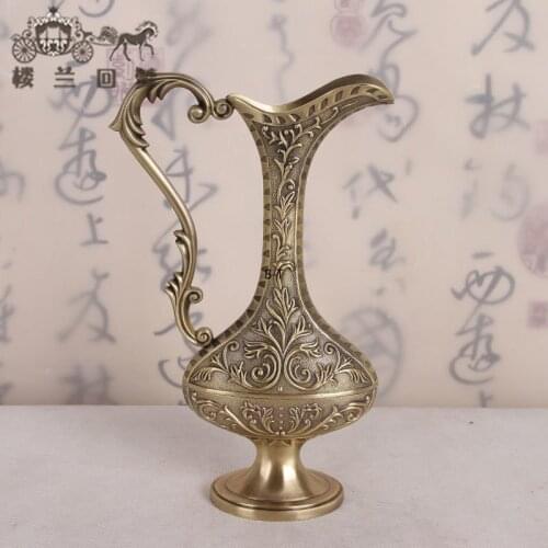 Factory Direct Pakistan Bronze Bronze Statue Classic Copper Large Flat Kettle New Flat Kettle Hotel Gift