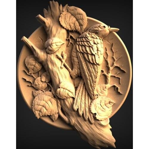 STL Relief model animal decor round plate 3D STL Model for CNC Router Carving Machine Artcam aspire_Animal round decoration