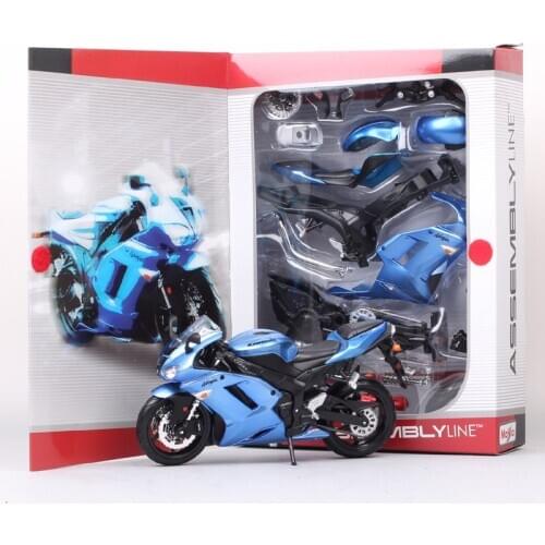 Maisto Assembly line 1:12 scale Kawasaki Ninja ZX-6R bike racing model Diecast supersport motorcycle zx6r Vehicle DIY toy gifts