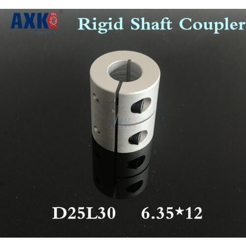 Ball Bearing Axk Rigid Shaft Coupler Clamp 6.35mm To 12mm Stepper Servo Motor Coupling 6.35x12mm Dia25 Length 30mm Cnc Mill