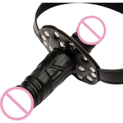 Silicone Penis Gag Mouth Bondage BDSM Dildo Plug Oral Erotic Sex Toys Adult Game Beautifully decorated metal buckle