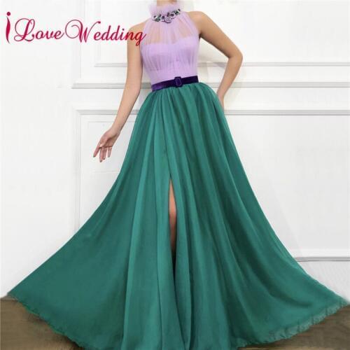 Evening Dress 2020 High Neck Crystal Beaded Party Gown Custom made A Line Formal Dress for Special Party Evening Gown