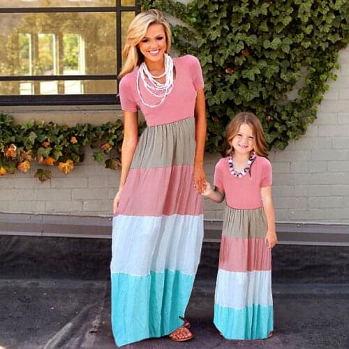 Mommy and Me Family Matching Spring Mother Daughter Dresses Clothes Mum Sister Baby Girl Summer Mom Dress Kids Child Outfits