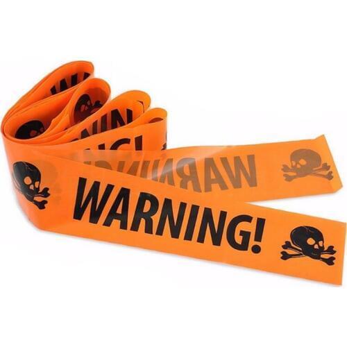 1PC Hot High Quanlity Halloween Decoration Window Prop Decoration Warning Tape Signs Plastic Skull Head