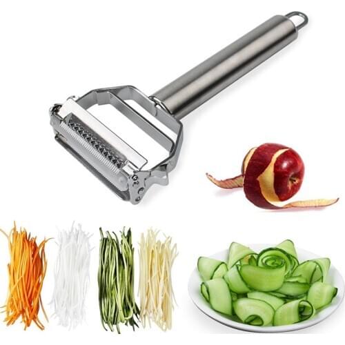 1pc Multifunctional Julienne Peeler Vegetable Fruit Peeler Stainless Steel Durable Potato Slicer Shredder Carrot Peeler