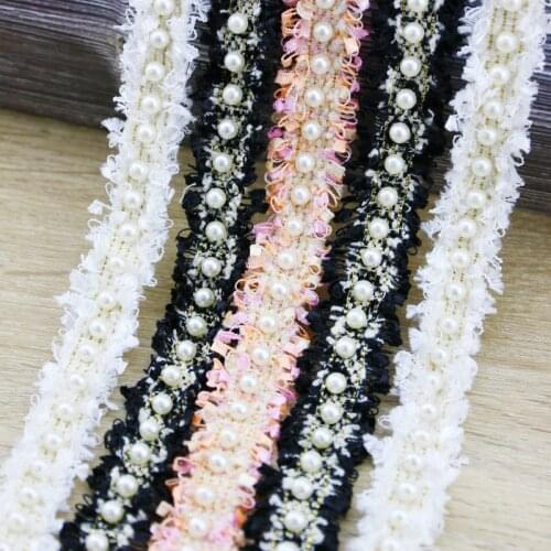 1 Yard/Pack) 20mm Lace Fabric Webbing Pearl Gold Line Decoration Wrapping Gift Ribbons Clothing Material Accessories