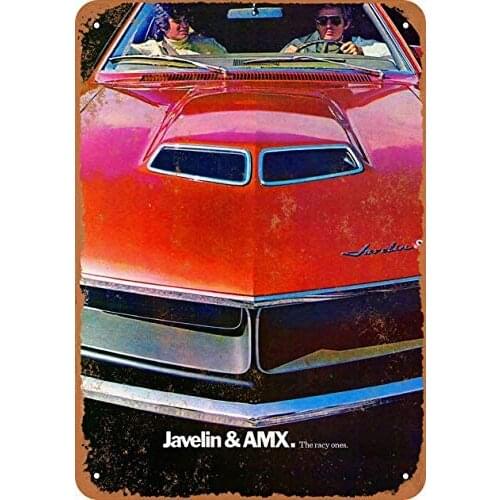 12 x 16 inches Metal Vintage Funny Tin Sign 1970 Javelin and AMX