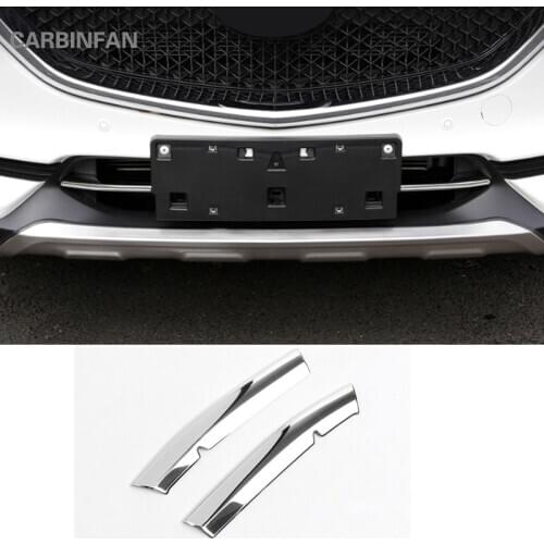 2PCS Chrome Front Grille trim Strips Lower Mesh Decoration accessories Car Styling For Mazda CX-5 CX5 2017 2018 C1064
