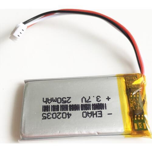 3.7V 250mAh 402035 with JST 3pin Plug Lithium Polymer Rechargeable battery Lipo for MP3 MP4 GPS bluetooth headset video pen