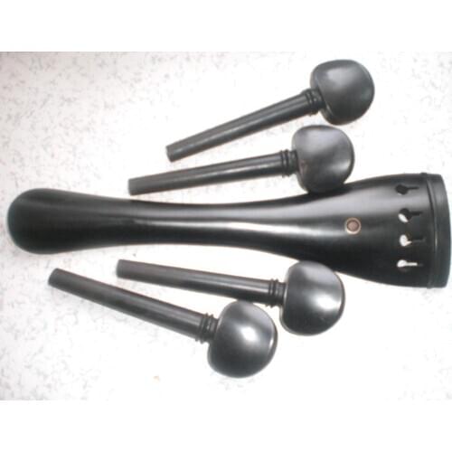 1Sets Ebony Cello fittings 4/4(4 PCs Cello pegs & 1 PCs Ebony tail piece)Violin pull board Fiddle shaft