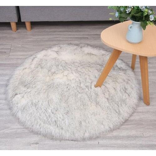 Big Round Plush Room Fluffy Home Carpet Yoga Exercise Footcloth Larger Size Table Study Room Faux Pets Animal Mats