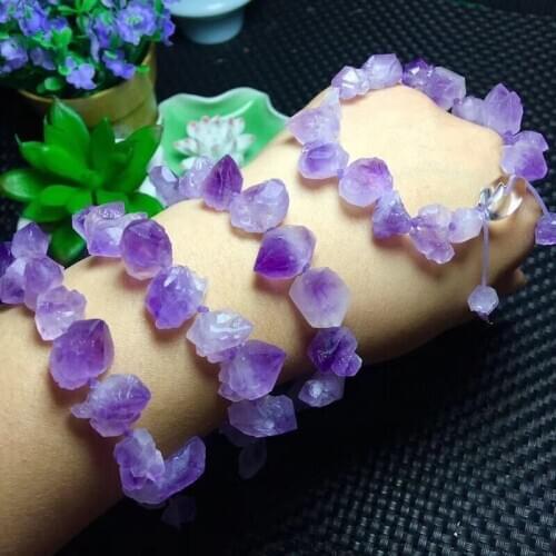 Amethyst blurry baroque 10mm bracelet 7.5inch FPPJ wholesale beads nature blue