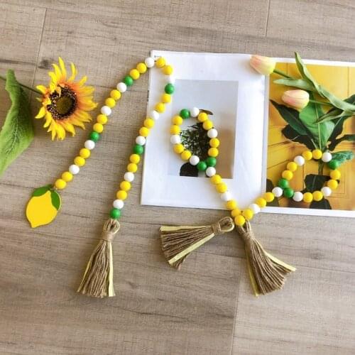 Wood Bead Garland Wind Chimes Independence Day Beads Hanging Beads Garland American Flag Pendant Home Decor