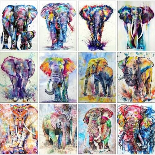 EverShine Diamond Mosaic Elephant 5D Diamond Painting Full Square Animals Picture Rhinestones Kits Bead Embroidery Wall Decor