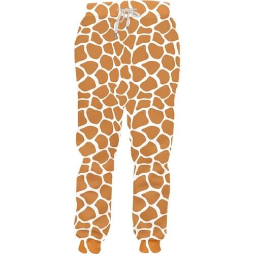 IFPD a Nimal Pants Mens Fashion 3D Printing Giraffe Stripes Jogger Pants Streetwear Plus Size Attire Mans Trousers