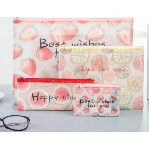 Envelope Office Receive Student Supply Mesh A5 B6 A4 Transparent Plastic Zipper Bag