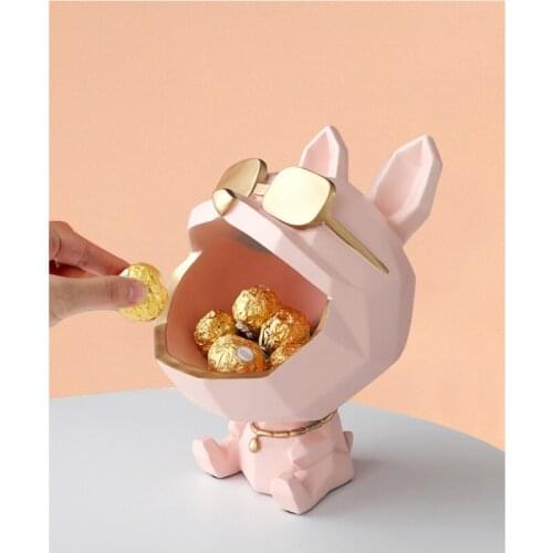 Creative French Bulldog Storage Box Porch Storage Box Organizer for Key TV Cabinet Cute Practical Wedding Gift