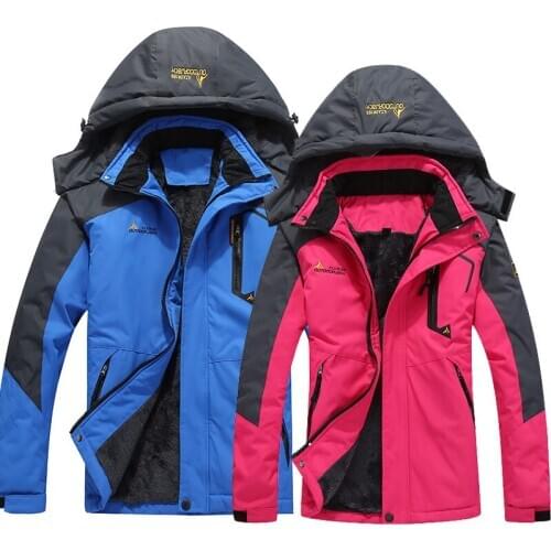 Winter Outdoor Jacket Mens And Womens Windproof Waterproof Mountaineering Clothes Fleece Thickened Warm Large Size Cotton Coat