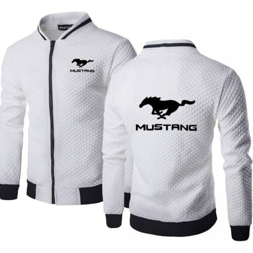Jacket Men Anime for Mustang Car Logo Print Casual HipHop Harajuku Gradient High Quality Cotton Mens baseball jacket Sweatshirt