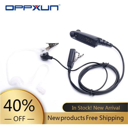 OPPXUN Air Acoustic Tube Earpiece Headset Mic for Motorola GP328 GP338 GP340 GP380 PRO5450 PRO5150 Walkie Talkie Two Way Radio