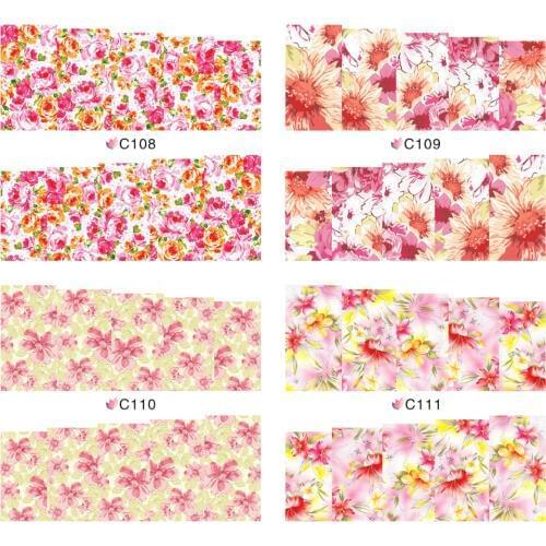 4 PACKS / LOT Nail Art Water Transfers Stickers Nail Decals Stickers Water Decal Flowers Fish Butterfly Fruit C108-C131