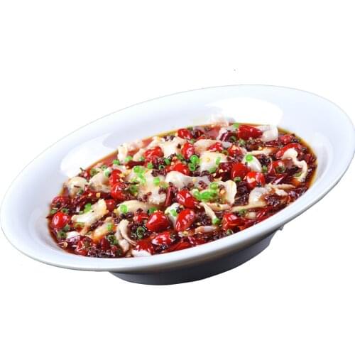 Fake Dish Sample Food Props Mold Dish Boiled Fish with Pickled Cabbage and Chili Spicy Fish Steamed Fish Head with Diced