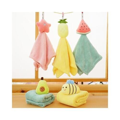 Free Shipping Hanging cute childrens hand towel handkerchief thickened strong absorbent household bathroom kitchen small towel