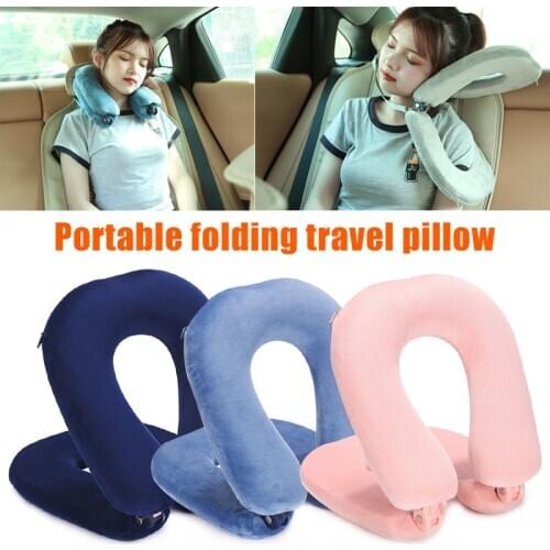 Portable Multifunctional Folding Travel Pillow Lunch Break Office Sleeping Pillow U-shaped Neck Pillow A7