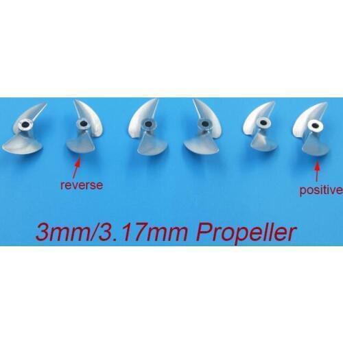 3mm/3.17mm Shaft Drive Propeller Metal Prop 2-Blades CNC Aluminum Alloy Propellers For RC Racing Boat Model Pitch 1.4