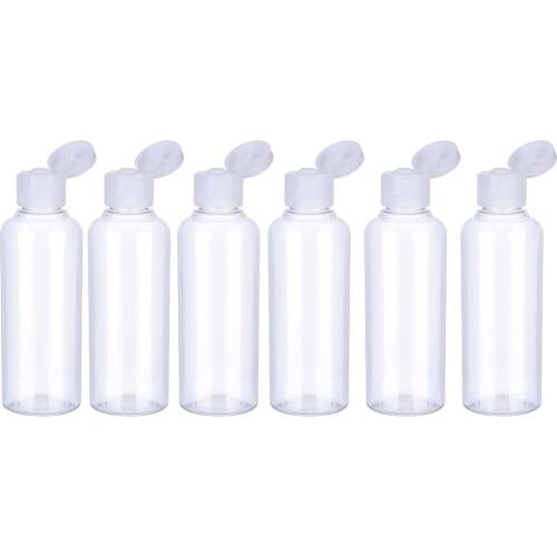 30pcs 100ML Clear Plastic Bottle With Flip Cap Small Travel Containers Jars For Cosmetic Sample Lotion Shower Gel Toiletries