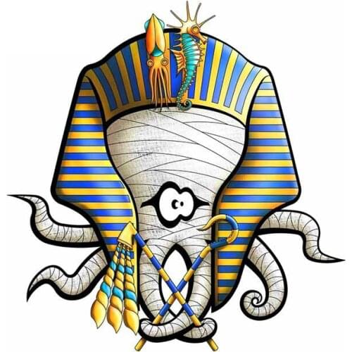 Art Pattern Mummy Egyptian Octopus Cartoon Surfboard Car Stickers VAN Trunk Cartoon Windows Trunk Decal KK 13*12.5cm