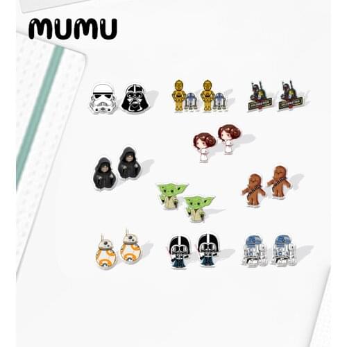 2021 New Star Wars Stud Earring Yoda Epoxy Jewelry Resin Acrylic Earrings Handmade Gifts Girl