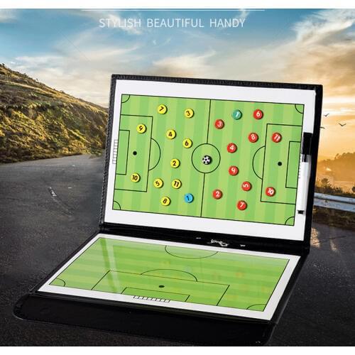 Foldable Portable Football Coach Board PU Leather Football Training Soccer Accessories Magnetic Tactic Clipboard With Pen Tool