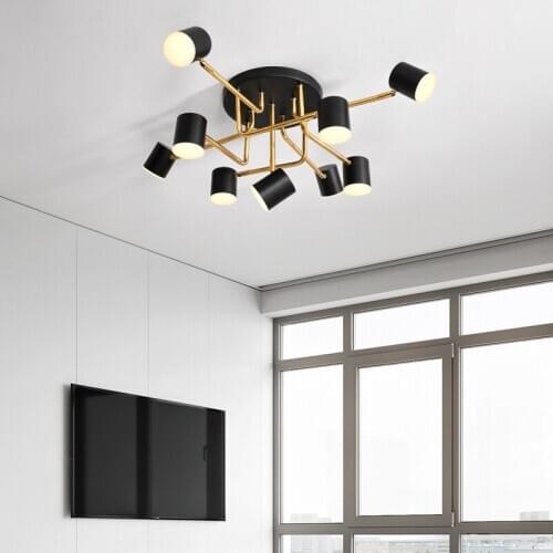 Modern Minimalist Ceiling Lamp Creative Art Bedroom Dining Room Glass Wrought Iron LED Lamp Living Room Decorative Lights