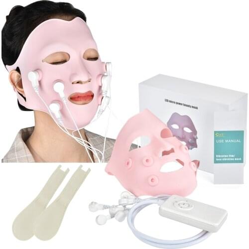 Face Skin Care Tool Photon Therapy Facial Soft Gel with Controller Acupoint Vibration Therapy LED Reduce Wrinkle Vibration Lift