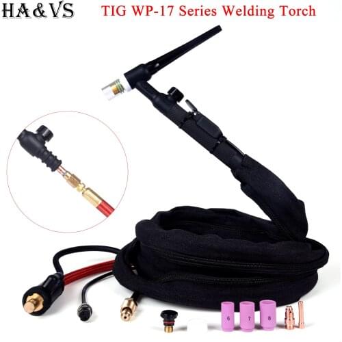 WP17 WP17FV WP17F TIG Welding Torch Gas-Electric Integrated Red Hose 4M 35-50 Euro Connector 13FT Air Cooled
