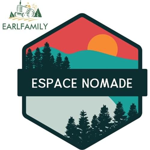 EARLFAMILY 13cm x 12.4cm for Adventurer Awaits Car Sticker Vinyl Car Wrap Decal Air Conditioner Surfboard Sunscreen Decoration