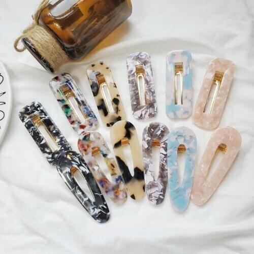 New Fashion 1Pc Vintage Women Acetic Acid Hair Clips Hairpins Leopard Print Waterdrop Barrettes Girls Hairgrips Hair Accessories