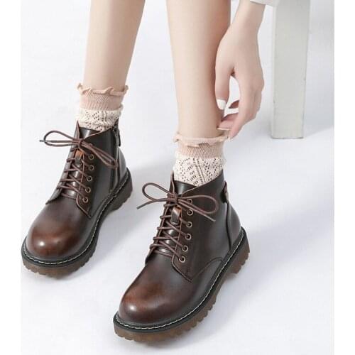 British Style Fashion Womens Boots Ankle Boots Platform Ankle Boots Boots Woman Winter 2021 Autumn Shoes Fashion All-match