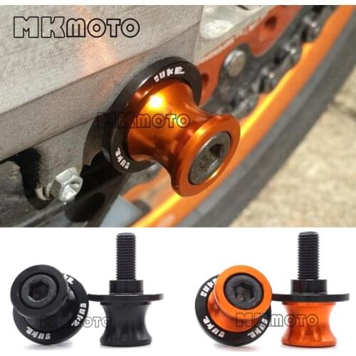 10mm Motorcycle Swingarm Spools Stand Screws Slider Orange For KTM DUKE 125 200 390 DUKE With LOGO