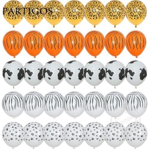 10pcs/lot 12inch 3.2g Animal Latex Balloons tiger zebra dog leopard birthday theme party balls helium inflatable globos kid gift