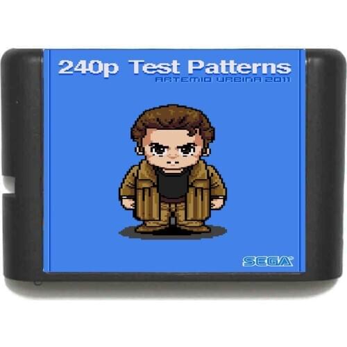 240p Test Patterns 16 bit MD Game Card For Sega Mega Drive For Genesis